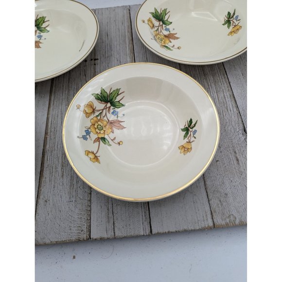 Vintage Set 4 Taylor Smith Taylor Dessert Bowl 5 3/8" Yellow Buttercups TST237 - Picture 6 of 8